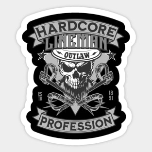 Hardcore Lineman Sticker